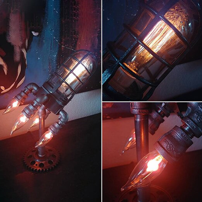 Steampunk Rocket Lamp