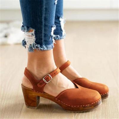 Fashion Retro Round Head With Sandals