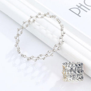 S925 Silver Ring, Bracelet And Puzzle Jewelry Box