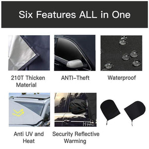 Car Windshield Snow Cover, With 2 Adjustable Car Side Mirror Covers