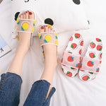 Transparent Fruits Pattern Flat Sandals