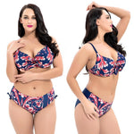 High Waist Printed Bikini Set (Large Size)