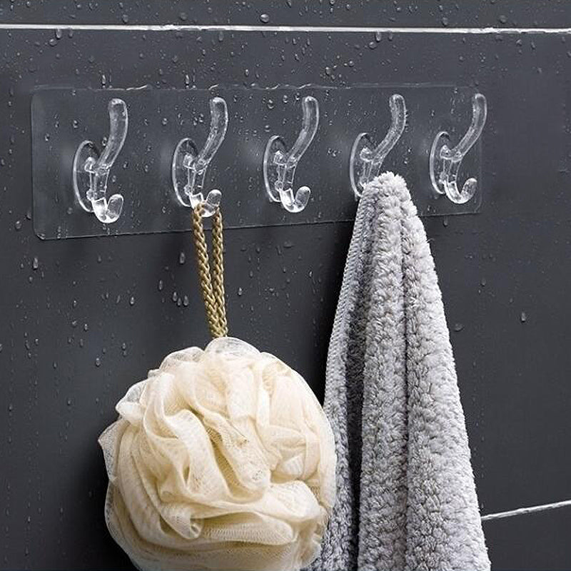 Transparent Adhesive 5 Hooks