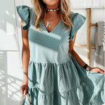 V-neck Ruffled Dress