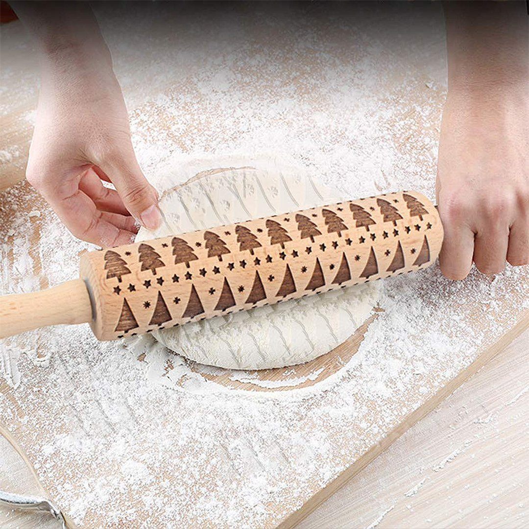 Amazing Christmas Embossing Rolling Pin