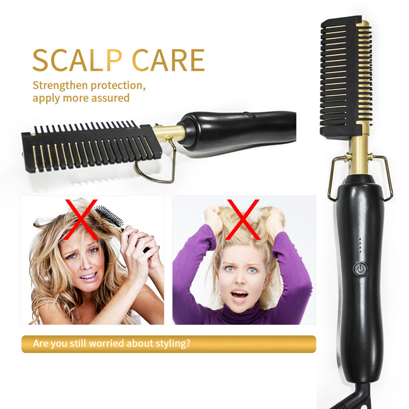 Heating Straight Curling Hair Comb