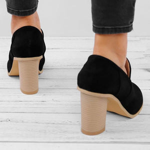 Women Fall Ankle Boots Middle Heel Shoes