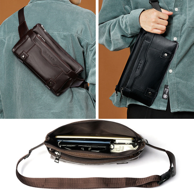 Men's casual retro waterproof crossbody chest bag