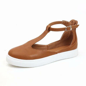 Women Flats Shoes Autumn Rome Style Buckle Strap Casual