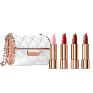 Velvet Matte Lipstick Set with Glamour Chain Pouch