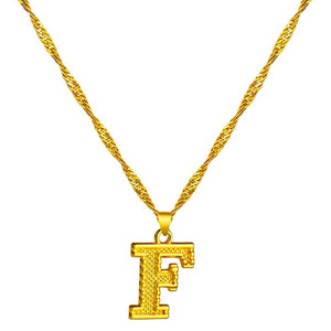 18K Gold Plated Initial Letter Necklace