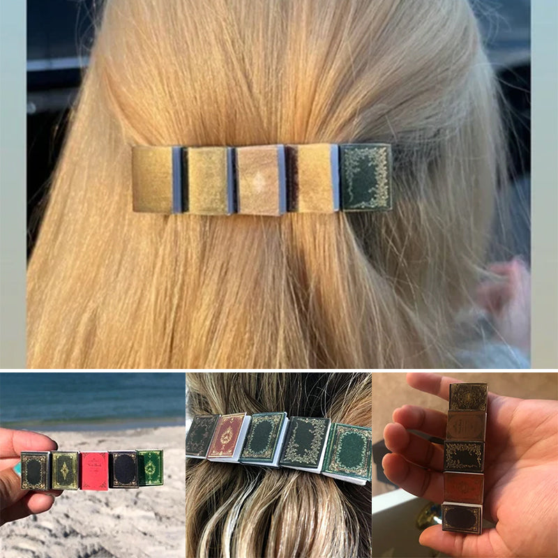 📗📕📔📙Miniature book hair clip barrette