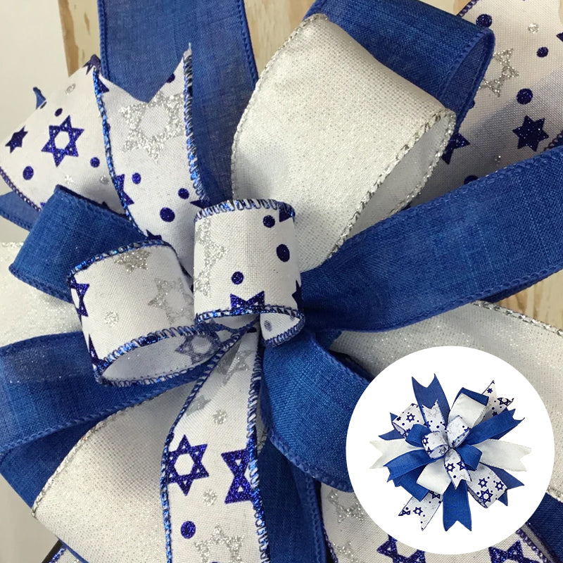 Blue and White Wreath