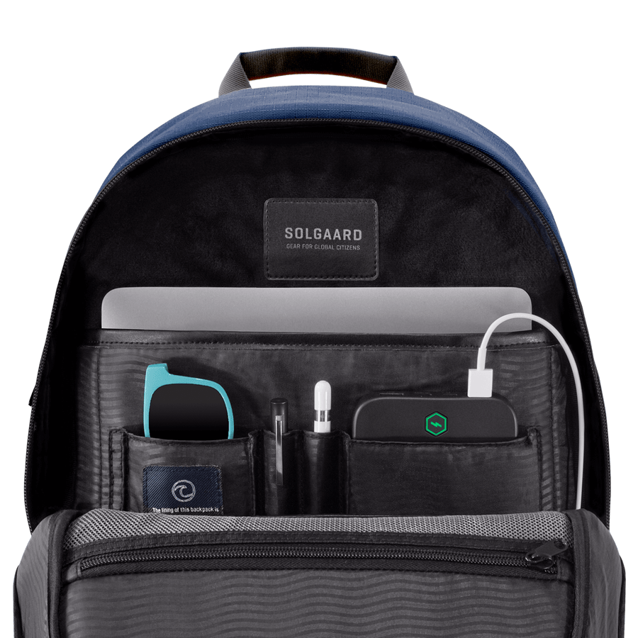 Atlantic Blue w Black Pocket | Daypack w/ lock