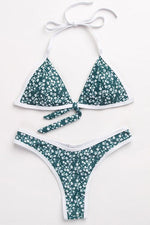 New Knotted Front High Cut Triangle Thong Bikini Swimsuit.MC