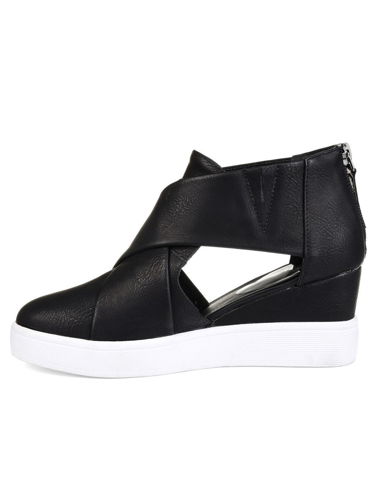 Women Spring Cut Out Ankle Boots Wedge Sneakers Plus Size Shoes