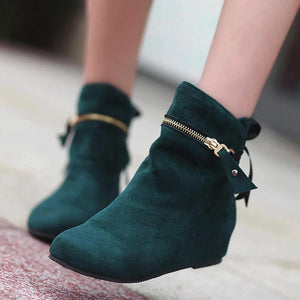 Women Wedges Winter Zipper Casual Boots