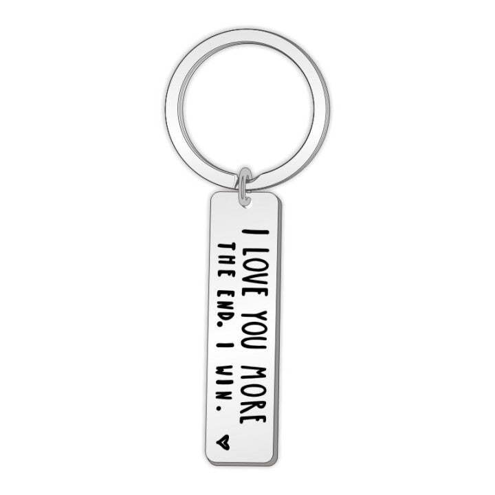 "I Love You More The End I Win"Funny Christmas Gift Keychain🎁-- A personalised gift for him/her💖